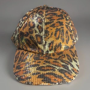 Berretto da baseball vintage con paillettes stampa leopardata sul retro in rete glitterata - Foto 1 di 3