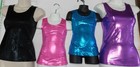  Metallic Foil Spandex Tank top Cheer Dance Acro Gym Majorette 5 Color Choices