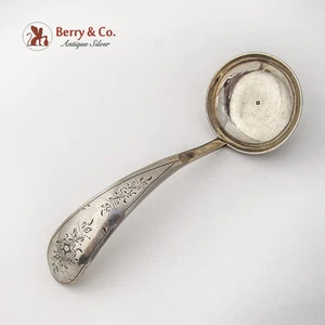 Engraved Floral Gravy Brandy Ladle 833 Standard Silver 1861 Date Mark - Picture 1 of 3
