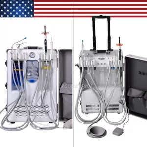 Unidad de entrega dental portátil compresor de aire de 4 orificios + escalador + luz de curado LED - Imagen 1 de 24
