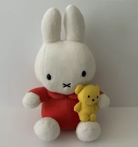 Plush MIFFY Bunny w/ Yellow Bear Orange Outfit Lovey - Picture 1 of 6