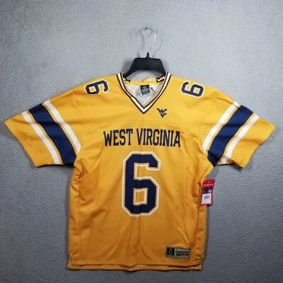 Футболка мужская West Virginia Mountaineers Garrett Greene No6 большая золотая GameDay отличная - Изображение 1 из 4
