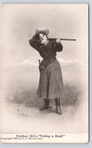 POSTCARD COWBOY SERIES - GIRL TAKE A BEAD - Picture 1 of 2