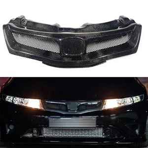 Parrilla de parachoques delantera de fibra de carbono negra para Honda Civic Type-R FN2 2006-2012 - Imagen 1 de 11
