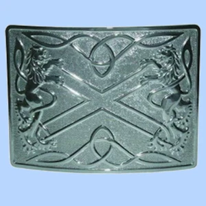 Hebilla de cinturón de falda escocesa cromada pulida Highland Saltire and Lion Rampant - Imagen 1 de 3