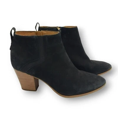 Botín Franco Sarto Atlas de gamuza con cremallera al tobillo para mujer 10 negro Foto 1 de 4