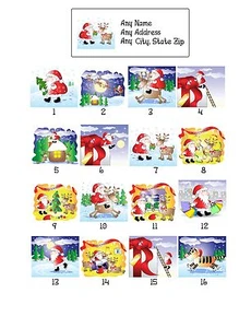 30 personalisierte Adressetiketten Weihnachten Weihnachtsmann (Csin1) - Bild 1 von 3
