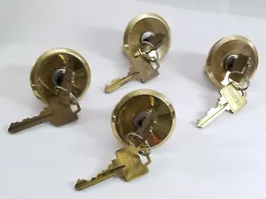 Weiser brand Key-in-Knob cylinders w/keys, brass finish, locksmith, Set of 4 - Picture 1 of 6