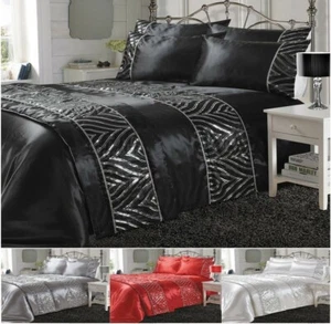 Kristall Schimmer Diamant Pailletten funkelnde Bettdecke Quilt Bezug Bettwäsche Set - Bild 1 von 5