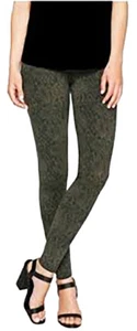 Matty M Snakeskin Leggings; Army Green (Small) - Picture 1 of 1