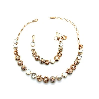 Jewelry Set By Mariana Woman Necklace, Bracelet Pearl Mineral and Opal Swarov... - Image 1 of 4