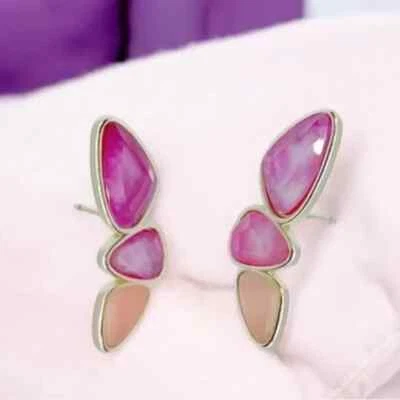 PENDIENTES TREPADORES DE OREJA DE ORO HIEDRA KENDRA SCOTT MEZCLA DE RUBOR Foto 1 de 4