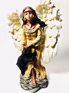 Indianer Bär Geist und Engelsflügel Keramik Statue Figur - Bild 1 von 12
