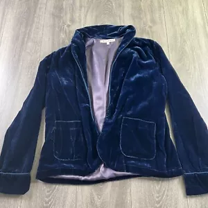 Xirena Damen Velour Crushed Samt Schimmer Blazer Gr. Small S Blau - Bild 1 von 9