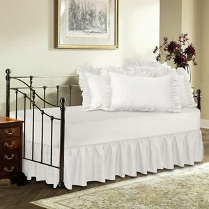 Daybed Dust Ruffle Bed Skirt Solid 650 TC Cotton Split Corner Twin Twin XL Full - Picture 1 of 5