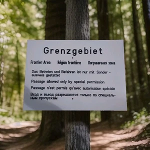 Señal de advertencia fronteriza de Alemania Oriental/RDA - área fronteriza - Imagen 1 de 4