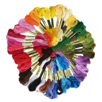 50 Multi Colors Cross Stitch Cotton Embroidery Thread Floss Sewing Skeins NEW - Image 1 of 4