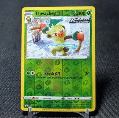 Thwackey Rapid Strike Uncommon Reverse Holo Pokemon TCG Chilling Reign 017/198 - Image 1 of 2