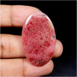 Natural Pink Rhodonite Cabochon Gemstone Oval Shape Jewelry Loose 65 Cts #10156 - Picture 1 of 7