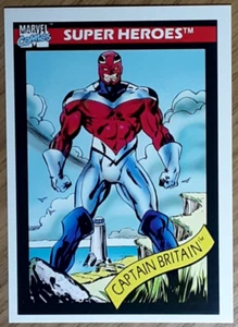 1990 Marvel Universe Card 40 CAPTAIN BRITAIN. Free New Top Loader. - Picture 1 of 3