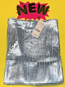 Envy Me STEEL BLUE (Light Blue Grey) SMALL Sequin Mini-Skirt *NEW w/TAGS RARE* - Picture 1 of 12