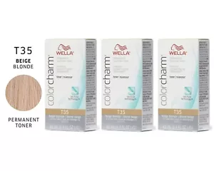 Wella Colour Charm Hair Toner- T35 Beige Blonde 3pc Combo - Picture 1 of 2