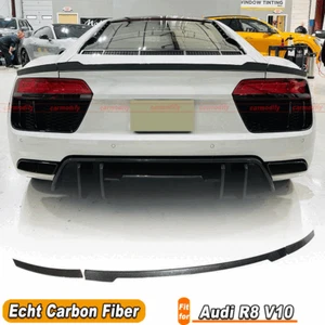 Alerón trasero de carbono para AUDI R8 Coupe 2015-2021 alerón borde de demolición ala labio - Imagen 1 de 12