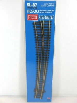 Peco Streamline HO Scale SL87 Code 100 Track Insulfrog Curved Turnout Left Hand - Image 1 of 4