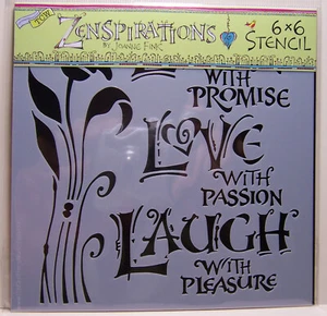 6x6 Mini Live Love Laugh Crafters Workshop Mixed Media Art Layering Stencil - Picture 1 of 1