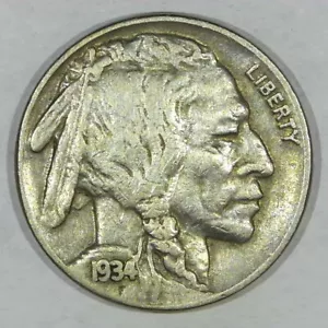 ***VINTAGE AMERICAN COIN*** 1934 VF Buffalo Nickel Z006 - Picture 1 of 2