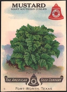 *Vintage* MUSTARD Veg Seed Packet Front Only AMERICAN SEED 1930's TEXAS *RARE* - Picture 1 of 1