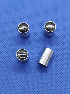 LOT 4 BOUCHON DE VALVE LOGO AMG Mercedes Chrome - Picture 1 of 1