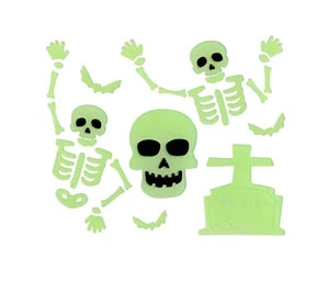 HAUNTED LIVING 12-in Halloween Window Gel Clings - SKELETONS - Picture 1 of 3