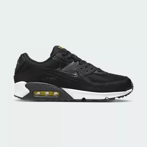 NIKE AIR MAX 90 Black Anthracite-opti Yellow Uk Size 10 - Picture 1 of 6