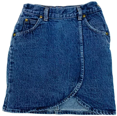 Falda vintage años 80 Levis niñas azul denim con botones laterales - talla 7 - W 21" X L15" Foto 1 de 4