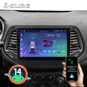 2+64GB Android 14 Autoradio CarPlay GPS Navi WiFi BT Für Jeep Compass 2017-2020 - Bild 1 von 11
