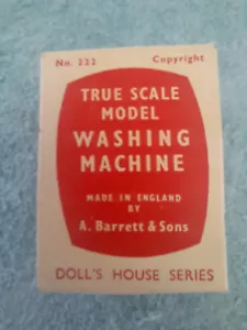 VINTAGE 1940'S A. BARRETT & SONS DOLL HOUSE WASHING MACHINE WBox TRUE SCALE RARE - Picture 1 of 10