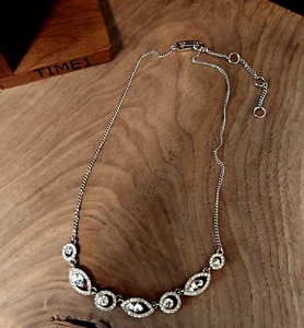 Givenchy Pavé Crystal Orb Frontal Necklace, 16" + 3" extender - Picture 1 of 4