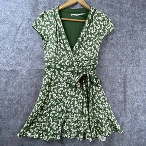 Kimchi Blue Dress Small Green Clover Stretch Surplice Neck St Patricks Day Tie - Picture 1 of 8