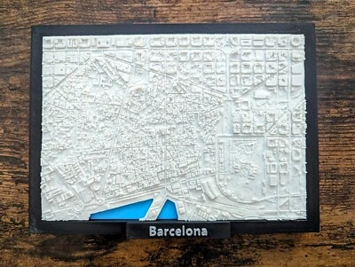 Barcelona Spain 3D City Map City Poster Print - Imagem 1 de 4