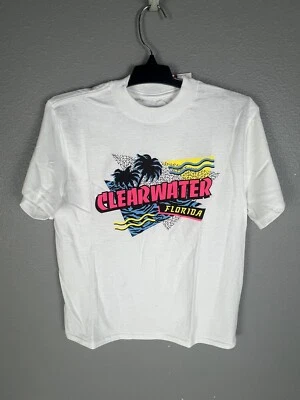 Camiseta CHAMPION Niños Talla YS 6-7 (Clearwater Florida) Blanca Nueva Con Etiquetas Foto 1 de 4