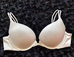 Victoria’s Secret NUDE Bra VERY SEXY Push-up RHINESTONE BLING Nude VS Sz: 32C - Picture 1 of 6