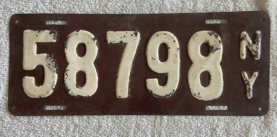GOOD SOLID Original 1911  NEW YORK LICENSE PLATE See My Other Plates - Image 1 of 2