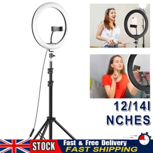 Adjustable 12/14 Inch LED Ring Light Stand for YouTube TikTok Makeup Smartphone - Picture 1 of 16