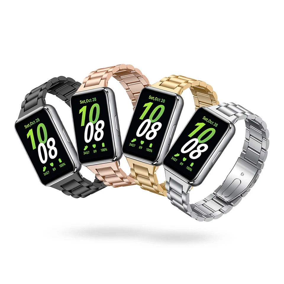 Folding Clasp Solid Stainless Steel Watch band Strap For Samsung Galaxy Fit 3 - Image 1 of 1