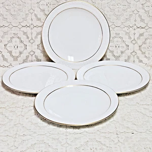 Corning Centura Weiß Salatteller 8" Goldrand Auslaufmodell Set 4 - Bild 1 von 6