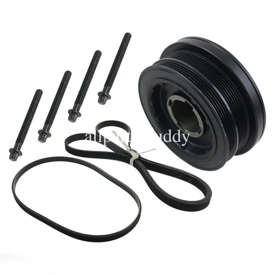 1*Crankshaft Pulley+4*Bolts+2*Belts for BMW 330D 325D 525D 530D 535D 635D 730D - Image 1 of 4