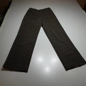Linda Allard Ellen Tracy Trouser Sz W28* Brown Speckled Wool Silk Straight Pant - Picture 1 of 17