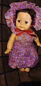Vintage 1965 Vogue 12 Zoll Brünette Babypuppe schläfrig braun Augen & Wimpern - Bild 1 von 4