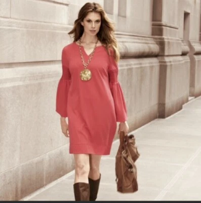 Mini Vestido Phoebe Couture Manga Campana Coral Informal Cambio Talla 6 Foto 1 de 4